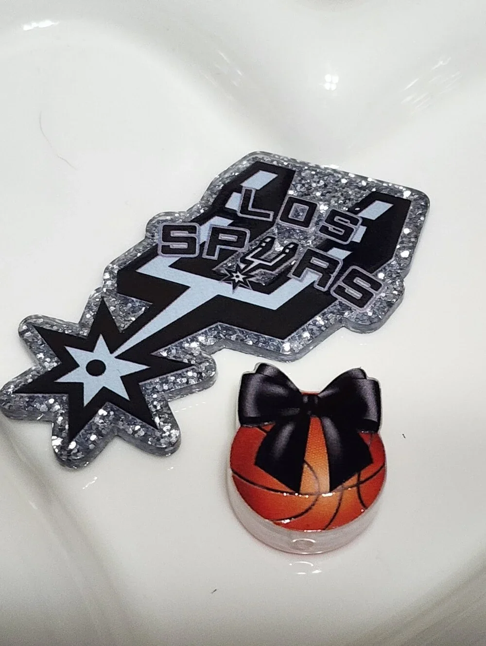 Basketball Flatback Focal Bead Badge Keychain Crafts Beaded Pen Magnet Sports‎